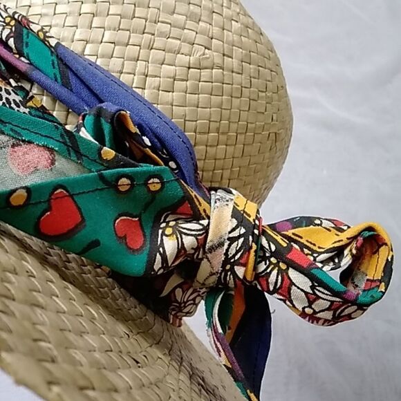 VTG Handmade Summer Straw Happy Cappeers By The Field Company Los Angeles CA Hat main image 16